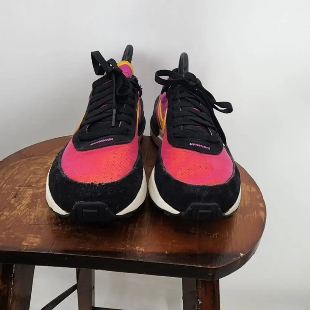 NIKE Waffle Sneakers Size 6.5 Y Youth Pink Black Orange